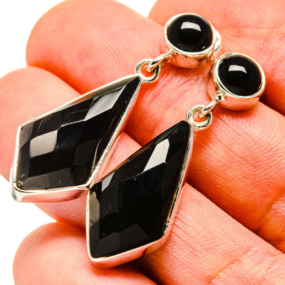 Black Onyx Earrings handcrafted by Ana Silver Co - EARR414194