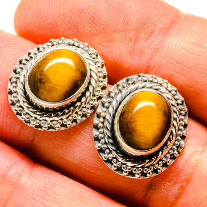 Tiger Eye Earrings handcrafted by Ana Silver Co - EARR414198
