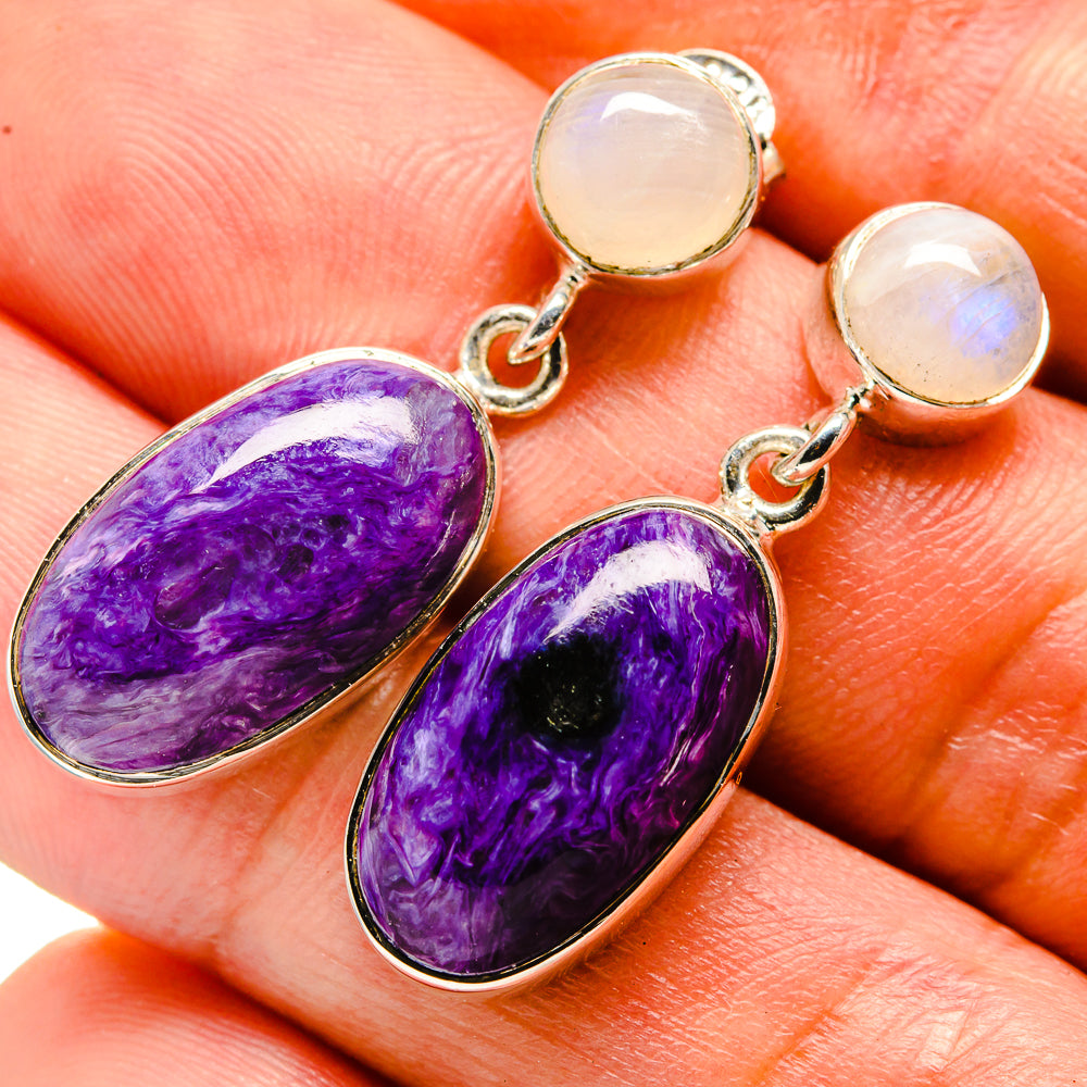 Charoite Earrings handcrafted by Ana Silver Co - EARR414199