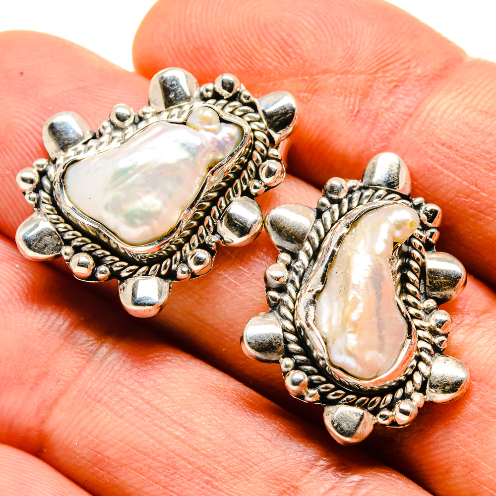 Mother Of Pearl Earrings handcrafted by Ana Silver Co - EARR414208