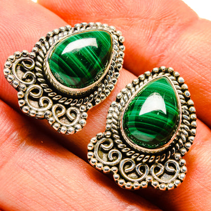 Malachite Earrings handcrafted by Ana Silver Co - EARR414212