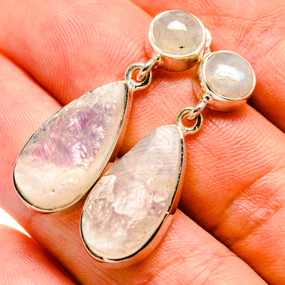 Rainbow Moonstone Earrings handcrafted by Ana Silver Co - EARR414214