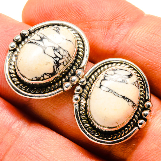 Howlite Earrings handcrafted by Ana Silver Co - EARR414219