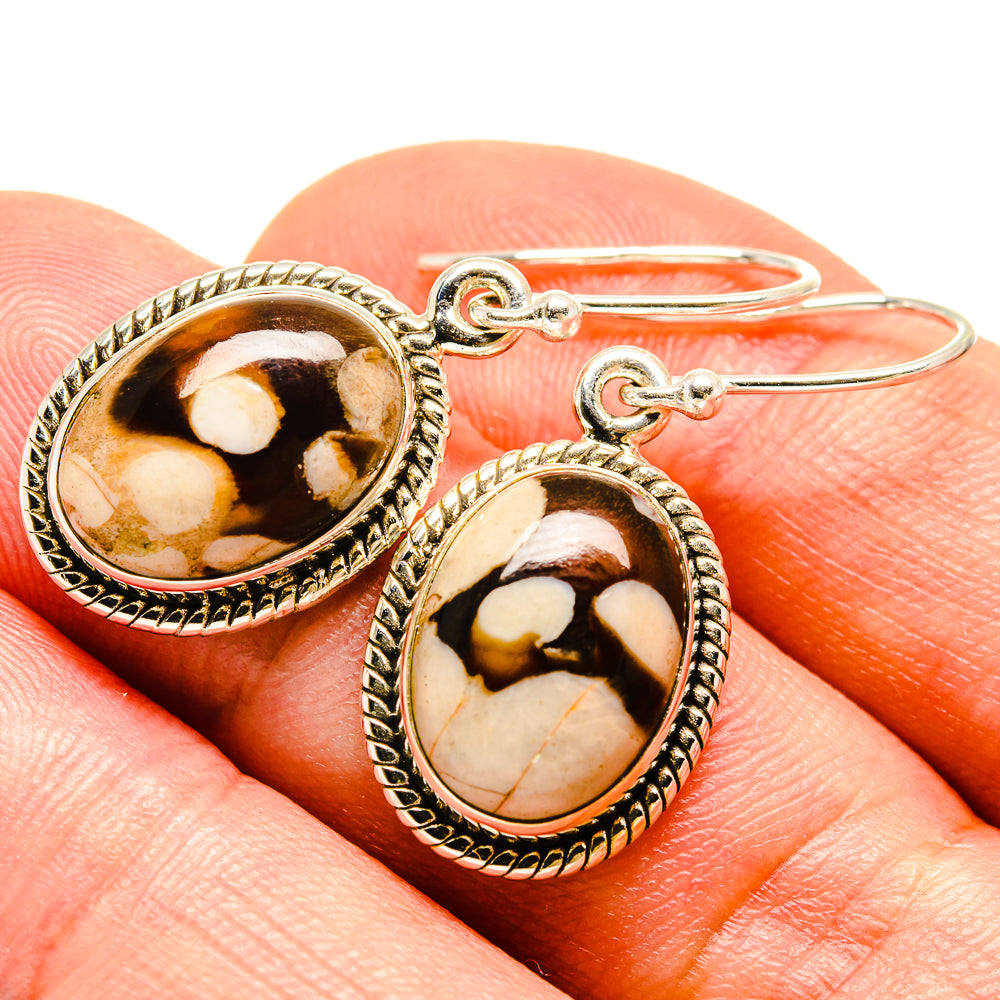 Peanut Wood Jasper Earrings handcrafted by Ana Silver Co - EARR414226
