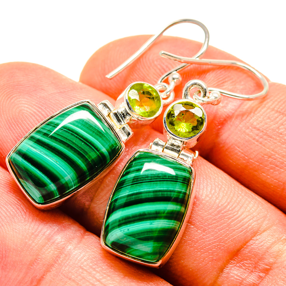 Malachite Earrings handcrafted by Ana Silver Co - EARR414230