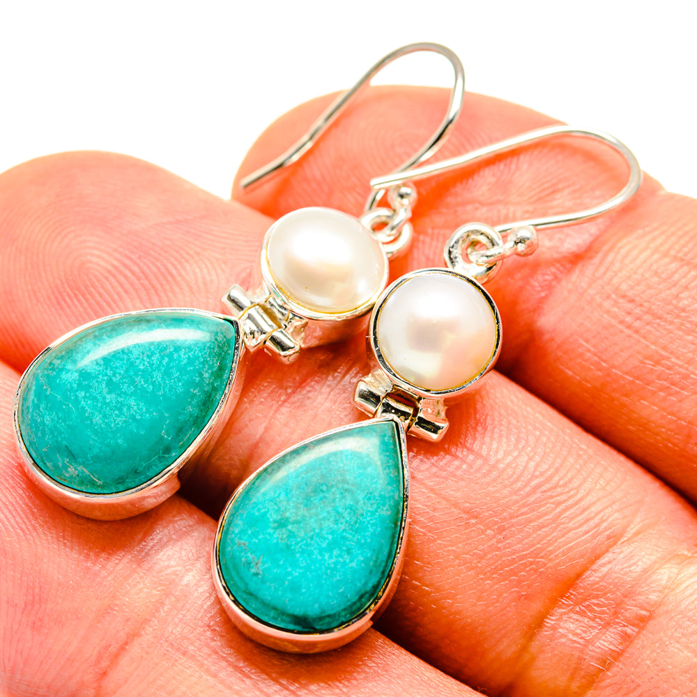 Chrysocolla Earrings handcrafted by Ana Silver Co - EARR414232