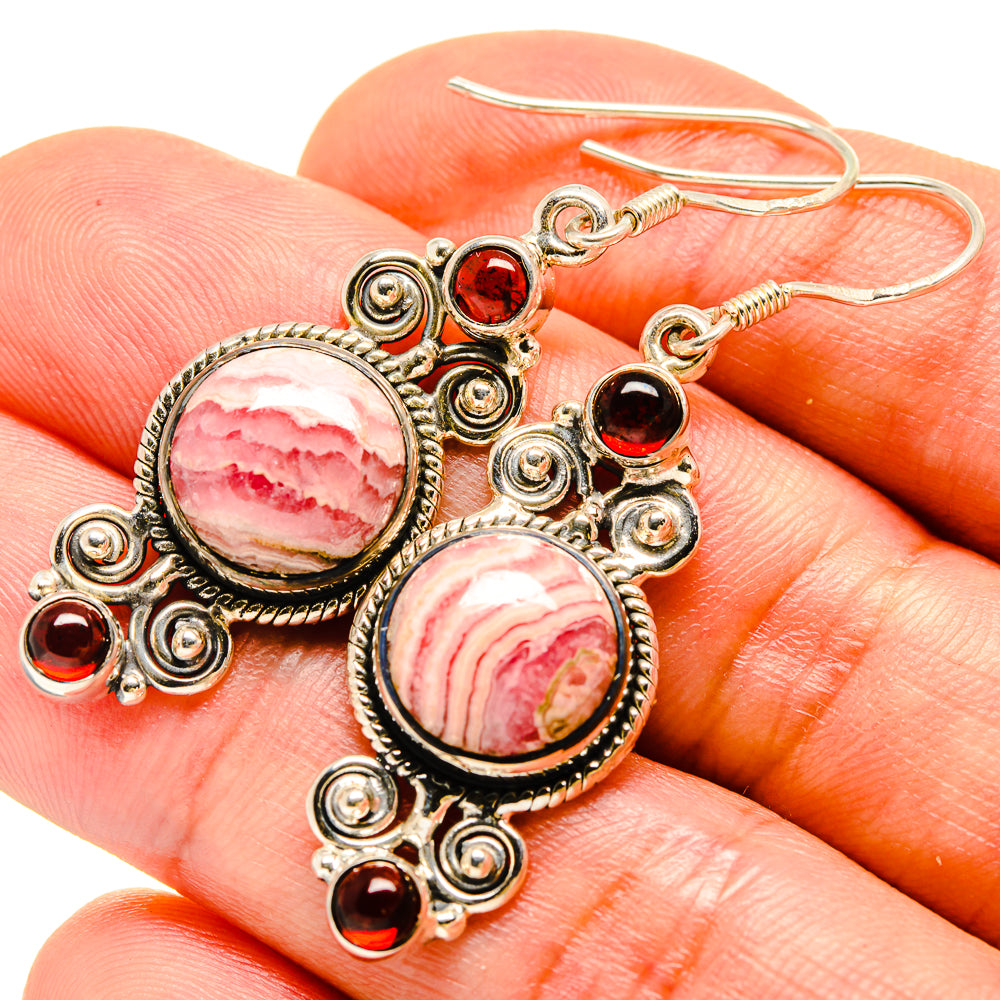 Rhodochrosite Earrings handcrafted by Ana Silver Co - EARR414237