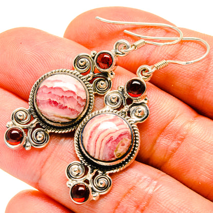 Rhodochrosite Earrings handcrafted by Ana Silver Co - EARR414237