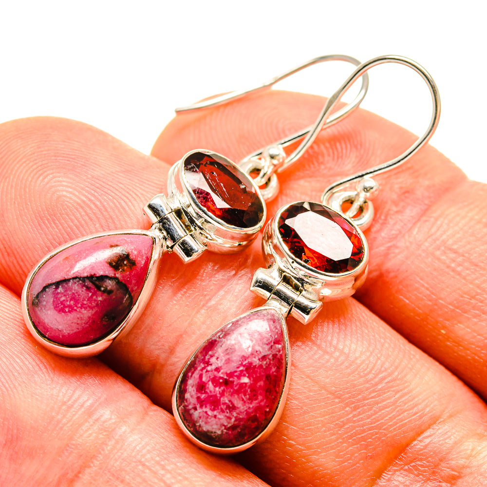 Rhodonite Earrings handcrafted by Ana Silver Co - EARR414240