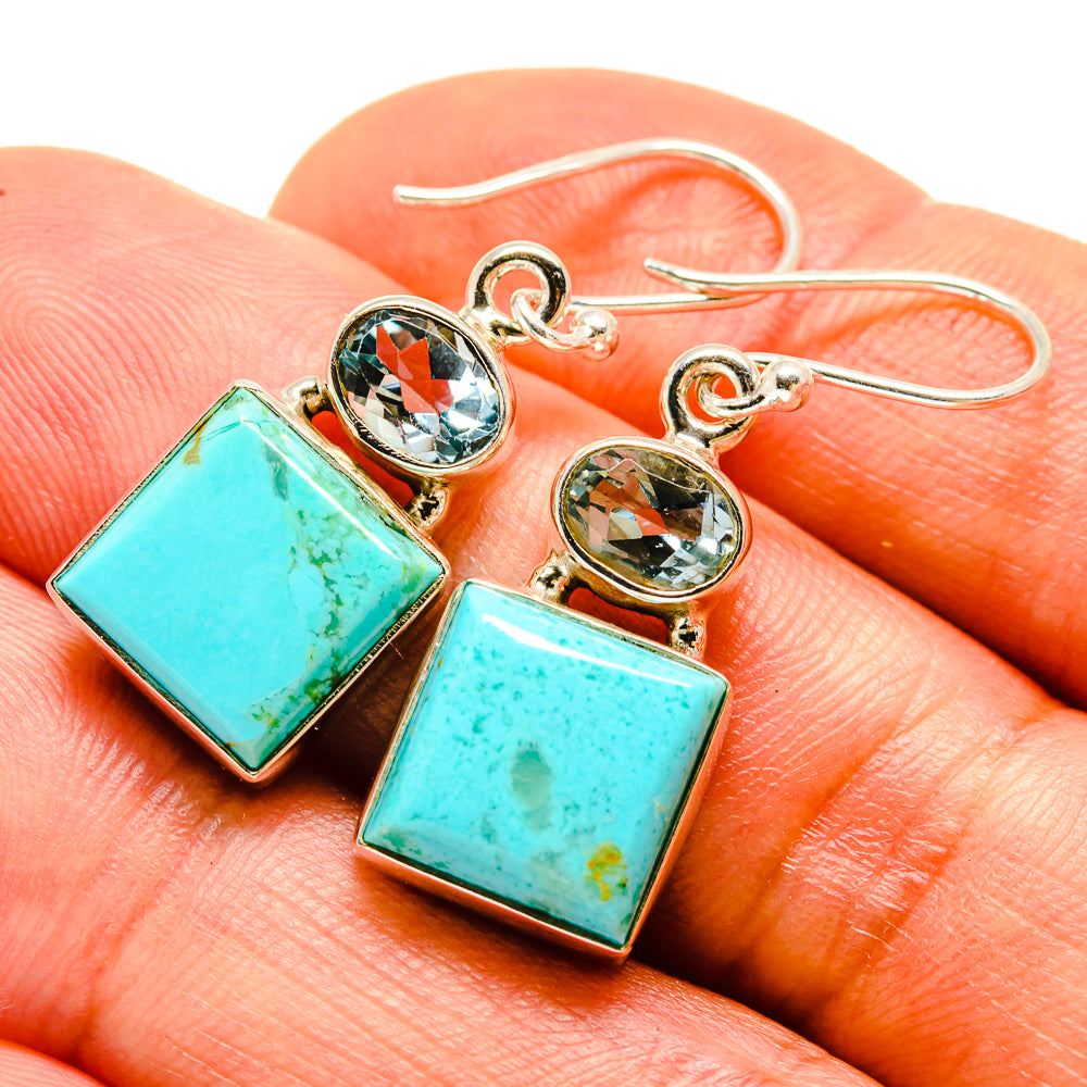 Arizona Turquoise Earrings handcrafted by Ana Silver Co - EARR414242