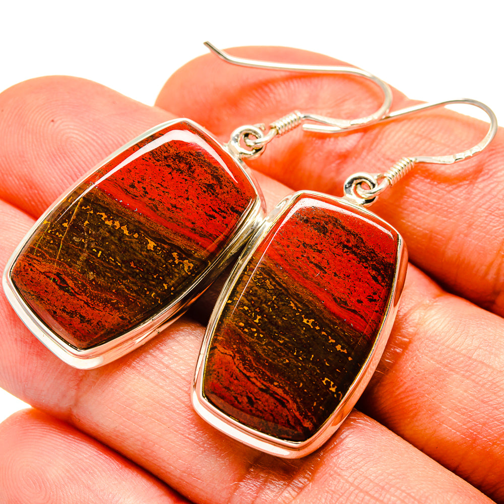 Red Jasper Earrings handcrafted by Ana Silver Co - EARR414251