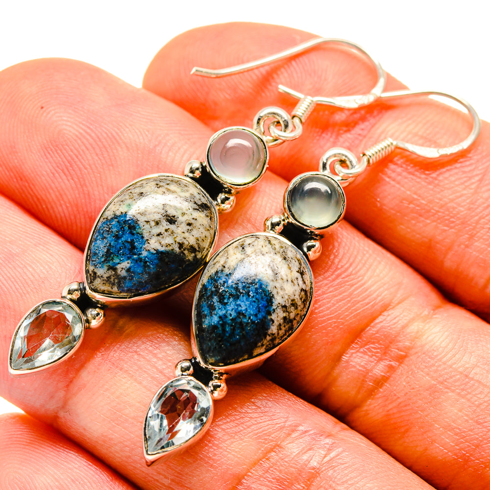 K2 Blue Azurite Earrings handcrafted by Ana Silver Co - EARR414252