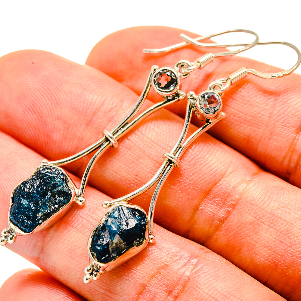 Blue Fluorite Earrings handcrafted by Ana Silver Co - EARR414253