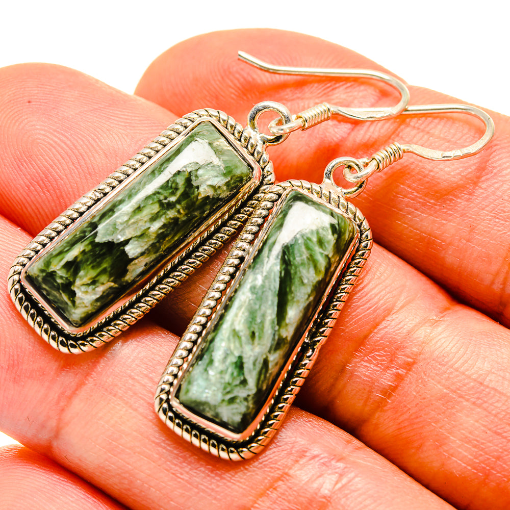 Seraphinite Earrings handcrafted by Ana Silver Co - EARR414254