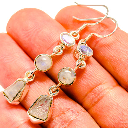 Rainbow Moonstone Earrings handcrafted by Ana Silver Co - EARR414264