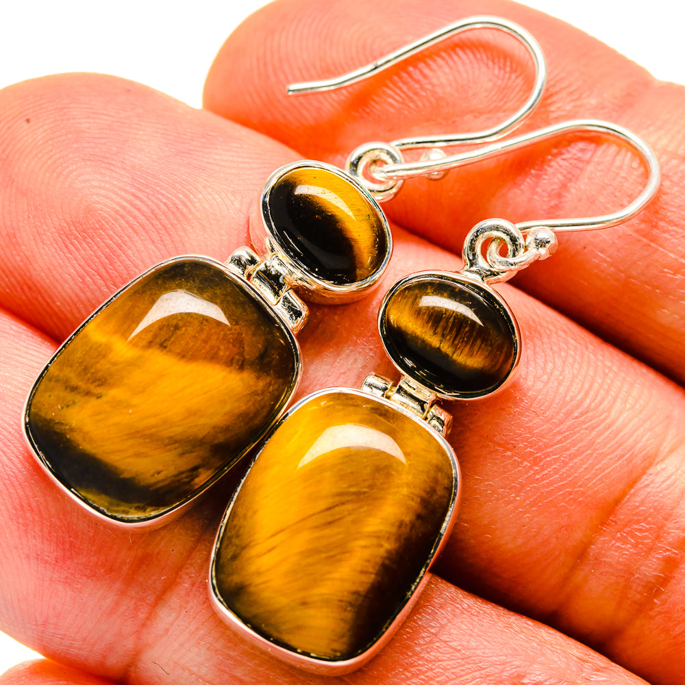 Tiger Eye Earrings handcrafted by Ana Silver Co - EARR414265