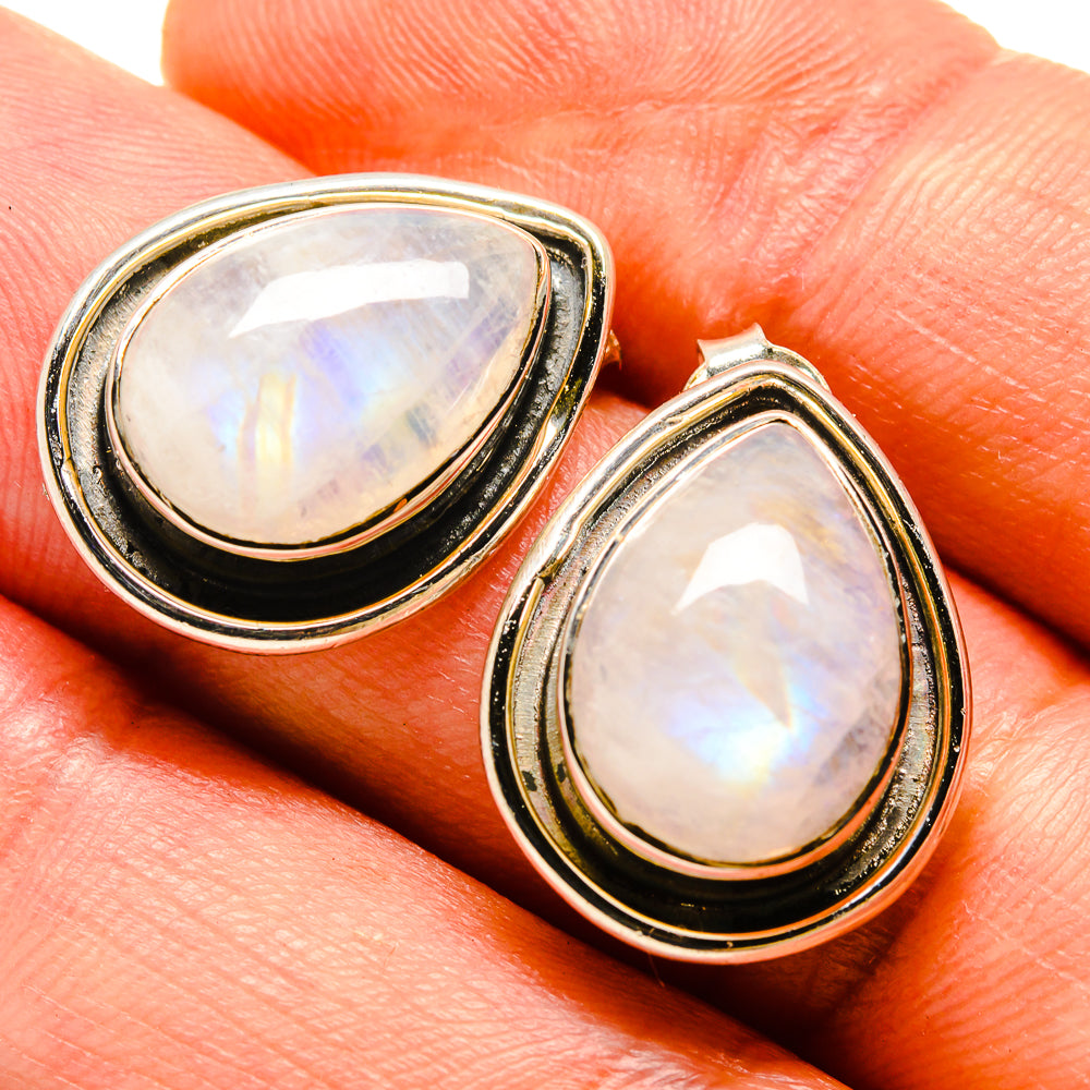 Rainbow Moonstone Earrings handcrafted by Ana Silver Co - EARR414266