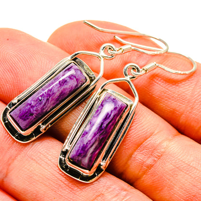 Charoite Earrings handcrafted by Ana Silver Co - EARR414273