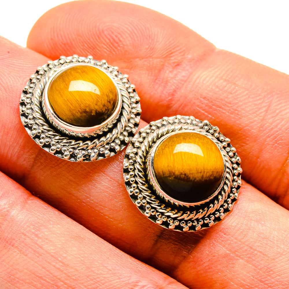 Tiger Eye Earrings handcrafted by Ana Silver Co - EARR414281