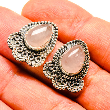 Rose Quartz Earrings handcrafted by Ana Silver Co - EARR414282