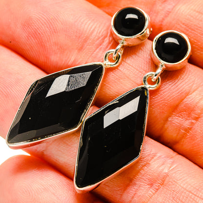 Black Onyx Earrings handcrafted by Ana Silver Co - EARR414284