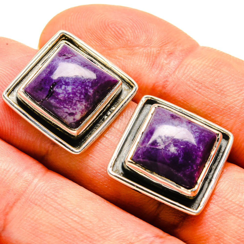 Charoite Earrings handcrafted by Ana Silver Co - EARR414285