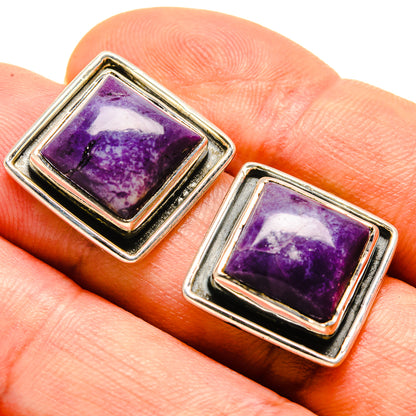 Charoite Earrings handcrafted by Ana Silver Co - EARR414285