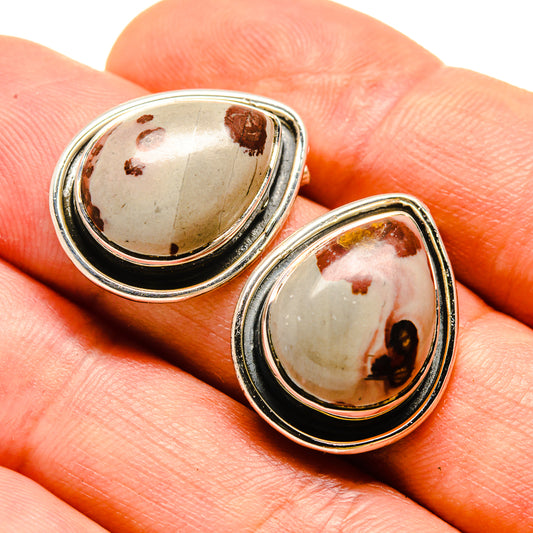 Coffee Bean Jasper Earrings handcrafted by Ana Silver Co - EARR414292