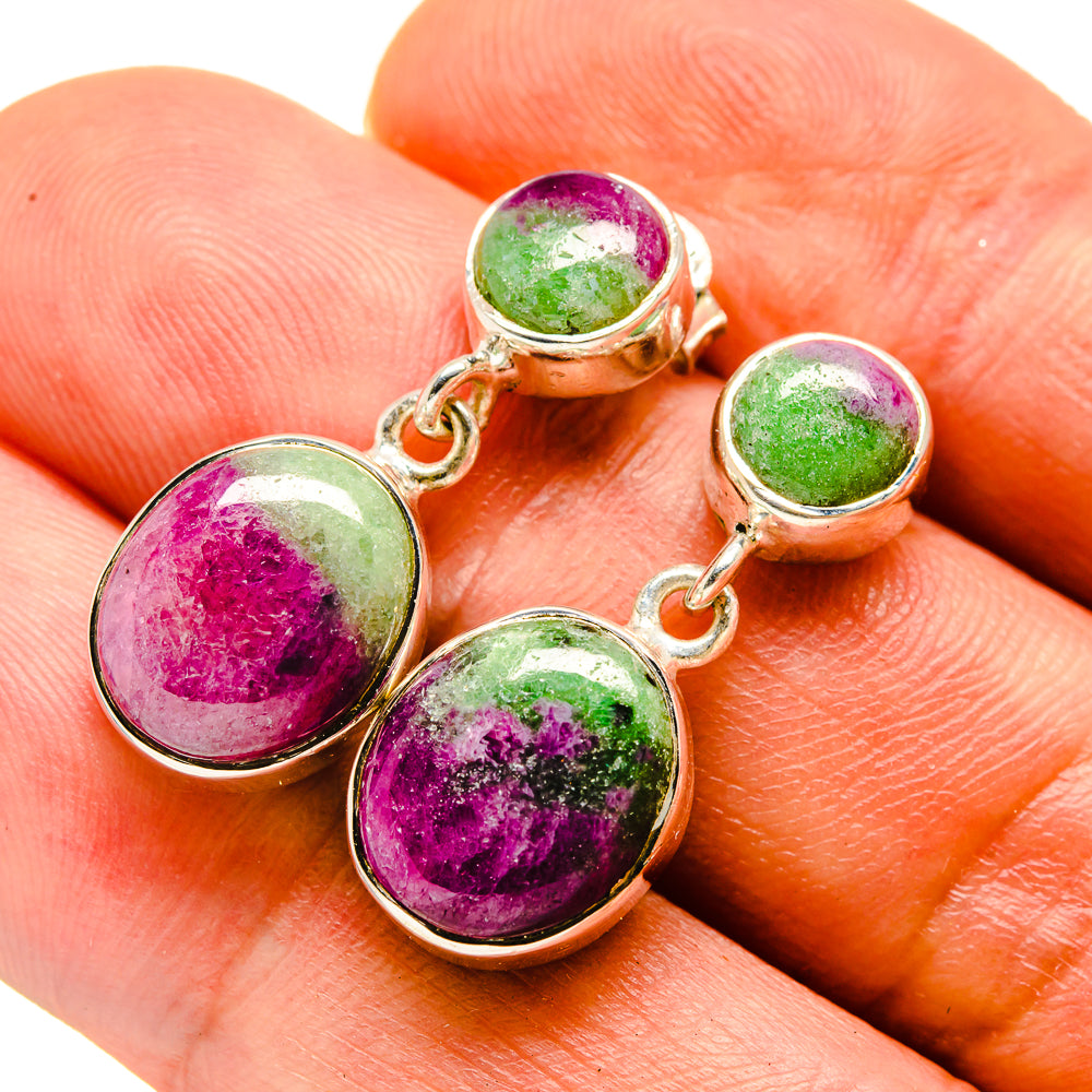 Ruby Zoisite Earrings handcrafted by Ana Silver Co - EARR414293