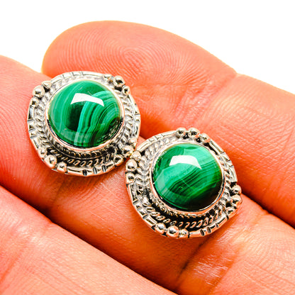 Malachite Earrings handcrafted by Ana Silver Co - EARR414294