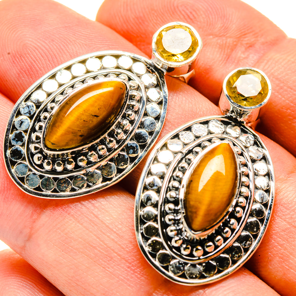 Tiger Eye Earrings handcrafted by Ana Silver Co - EARR414298