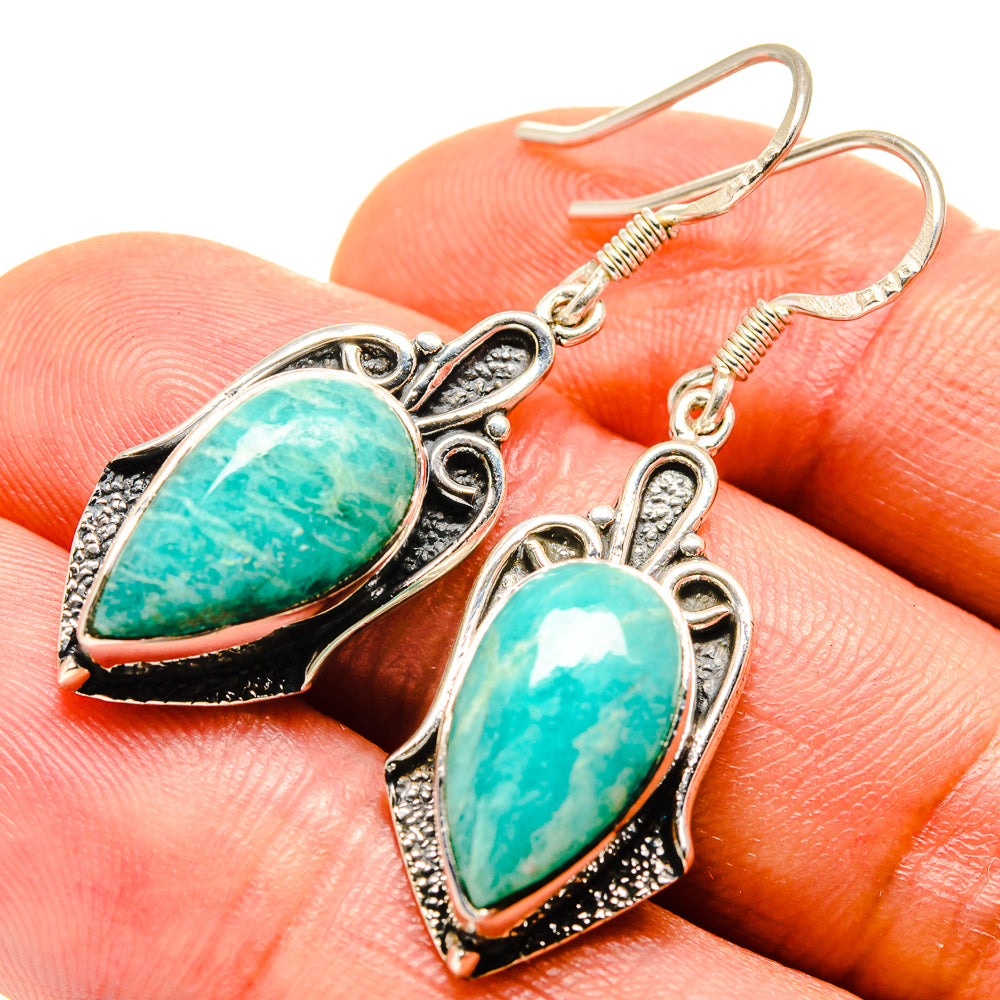 Amazonite Earrings handcrafted by Ana Silver Co - EARR414308