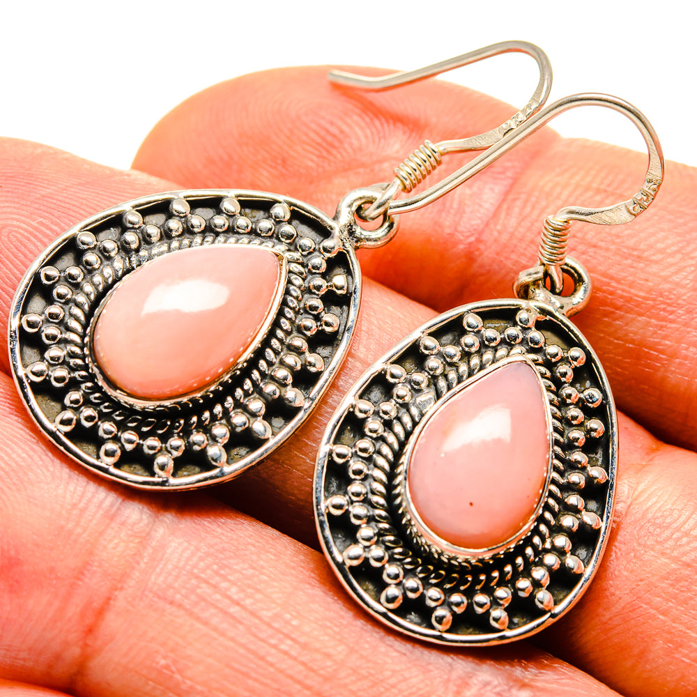 Pink Opal Earrings handcrafted by Ana Silver Co - EARR414315