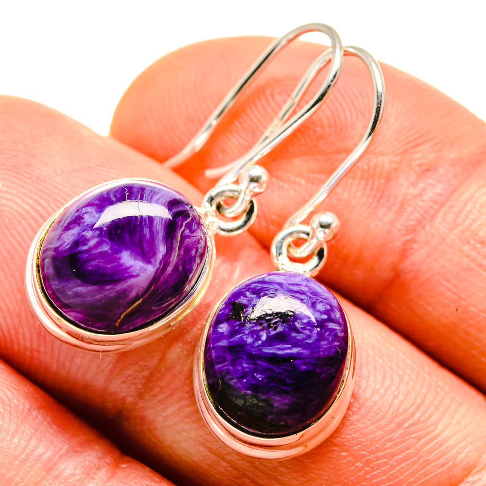 Charoite Earrings handcrafted by Ana Silver Co - EARR414316