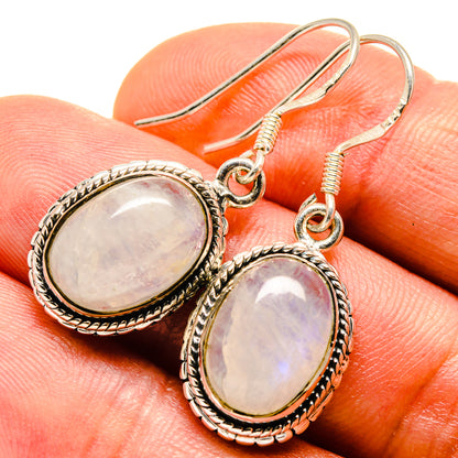 Rainbow Moonstone Earrings handcrafted by Ana Silver Co - EARR414317