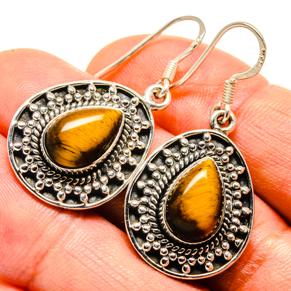 Tiger Eye Earrings handcrafted by Ana Silver Co - EARR414324