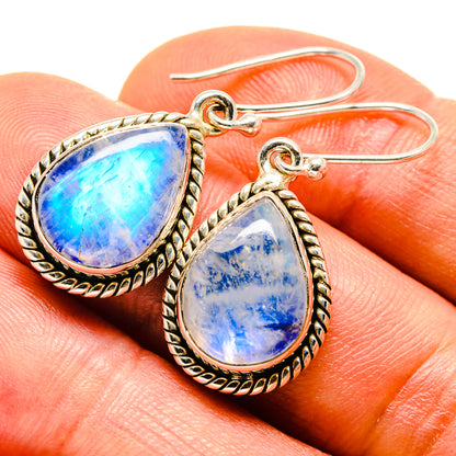 Rainbow Moonstone Earrings handcrafted by Ana Silver Co - EARR414325