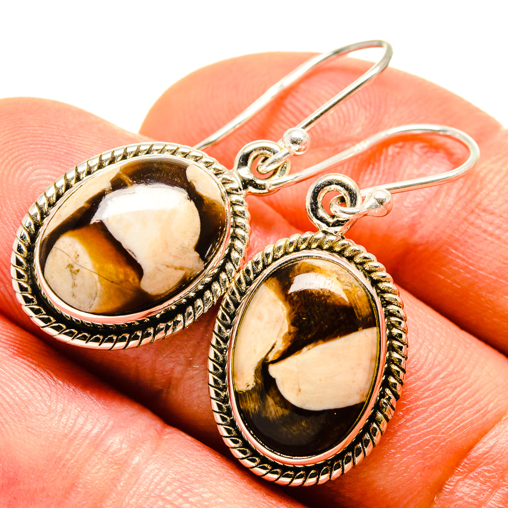 Peanut Wood Jasper Earrings handcrafted by Ana Silver Co - EARR414326