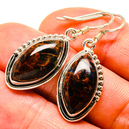 Golden Pietersite Earrings handcrafted by Ana Silver Co - EARR414327