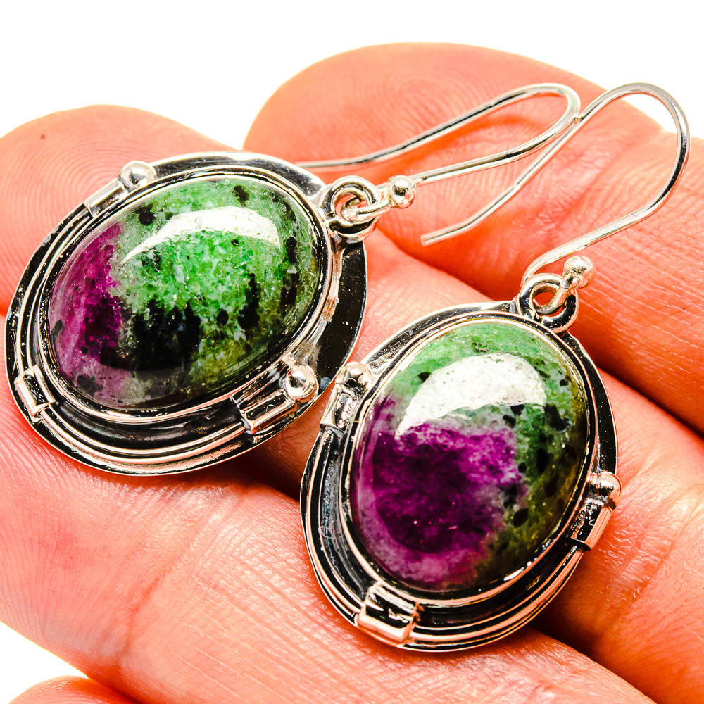 Ruby Zoisite Earrings handcrafted by Ana Silver Co - EARR414329