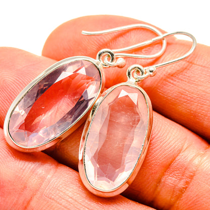 Rose Quartz Earrings handcrafted by Ana Silver Co - EARR414332
