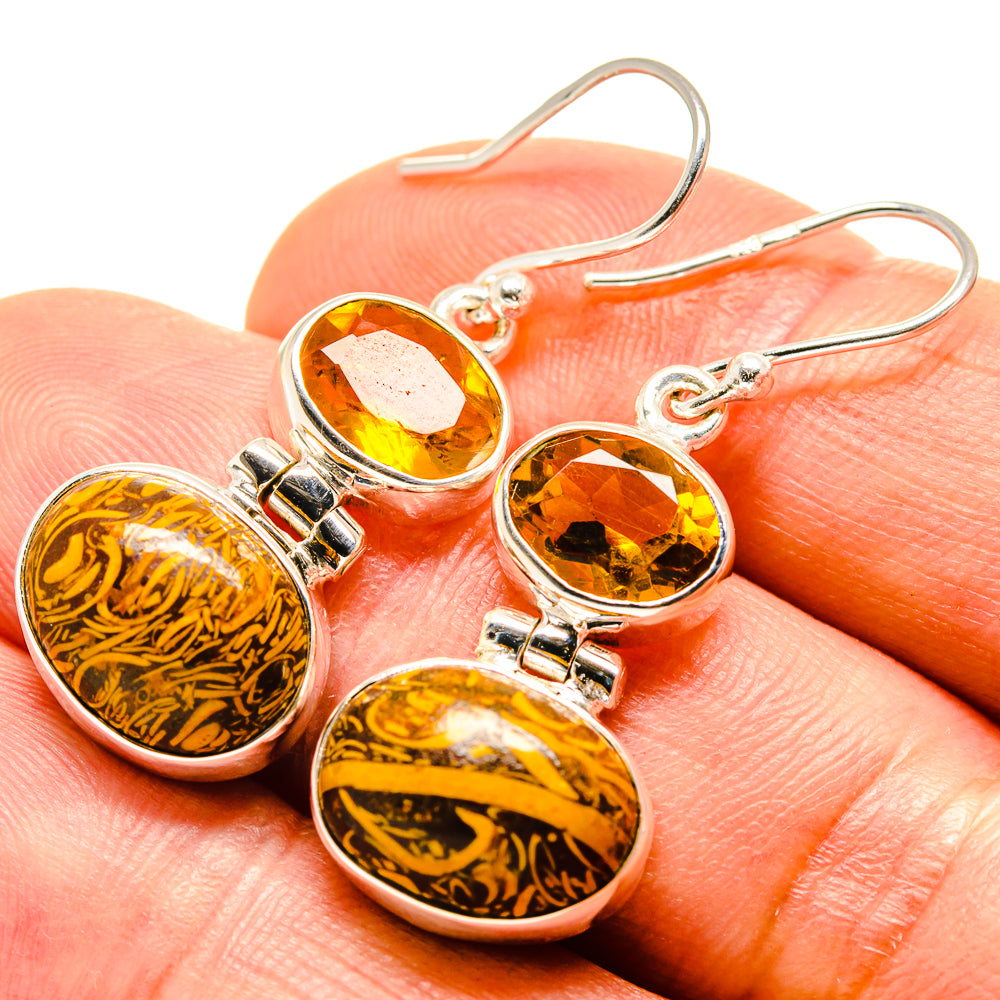 Coquina Jasper Earrings handcrafted by Ana Silver Co - EARR414334