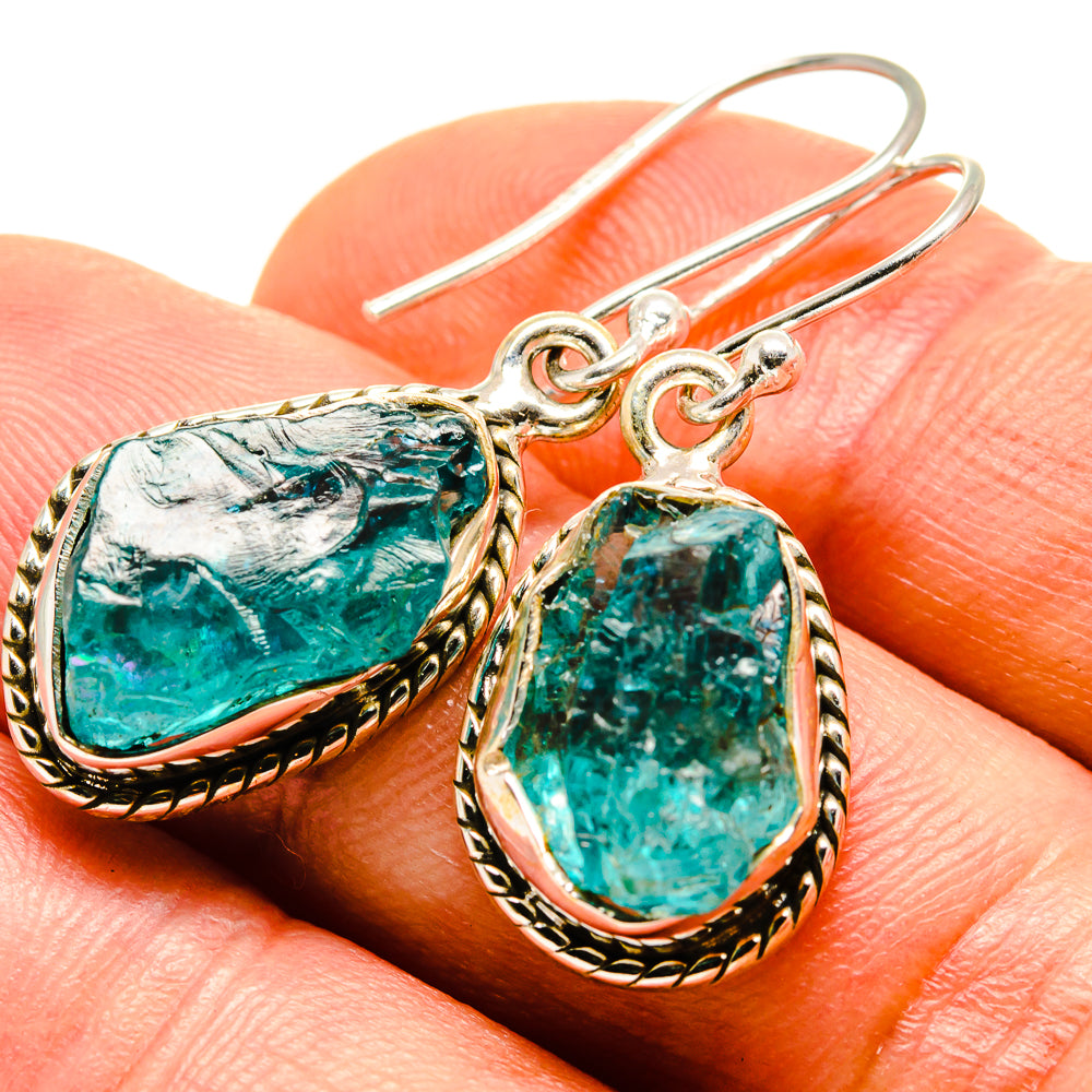 Blue Fluorite Earrings handcrafted by Ana Silver Co - EARR414339