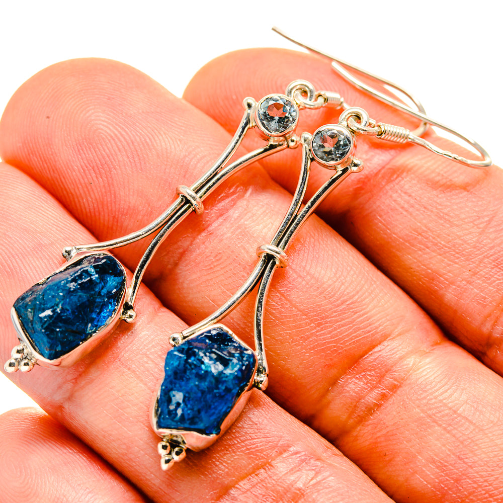 Blue Fluorite Earrings handcrafted by Ana Silver Co - EARR414342