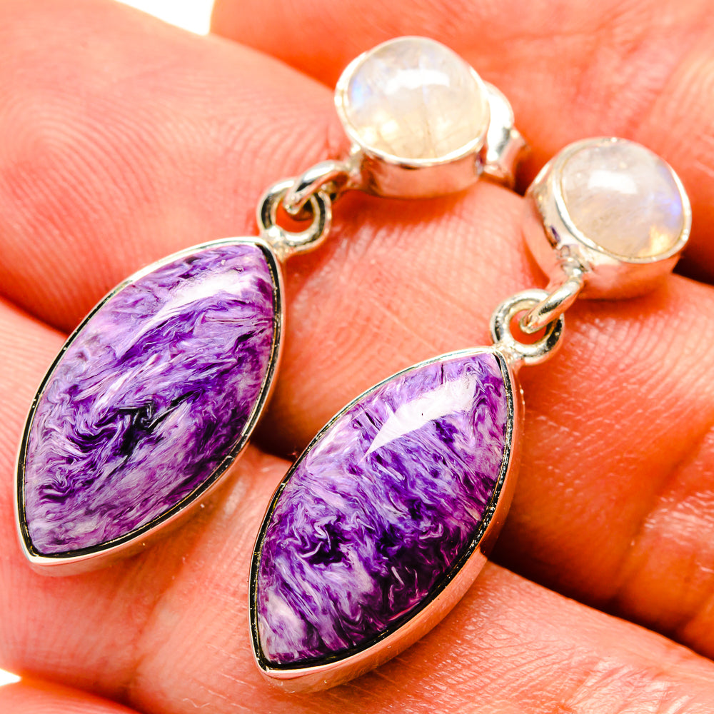 Charoite Earrings handcrafted by Ana Silver Co - EARR414353