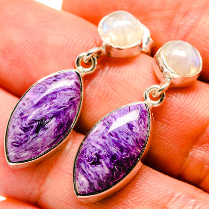 Charoite Earrings handcrafted by Ana Silver Co - EARR414353