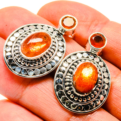 Sunstone Earrings handcrafted by Ana Silver Co - EARR414359