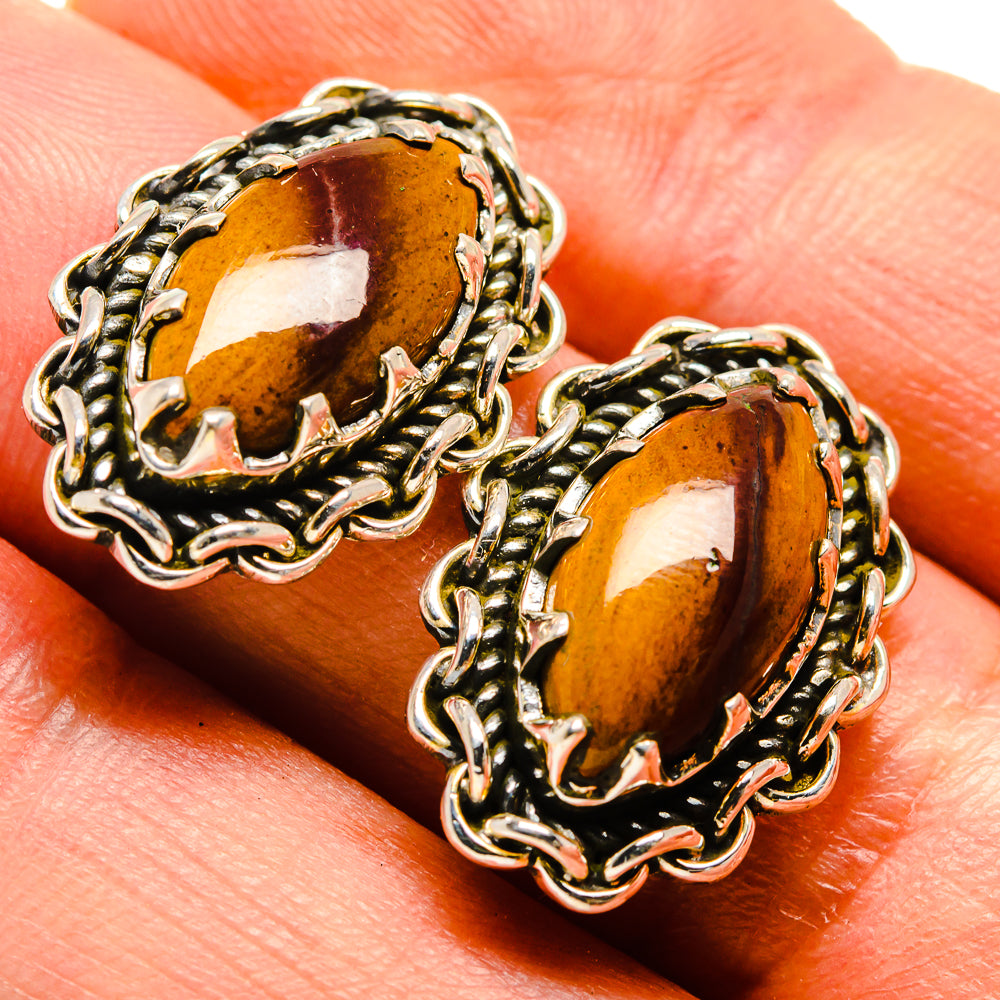 Tiger Eye Earrings handcrafted by Ana Silver Co - EARR414361