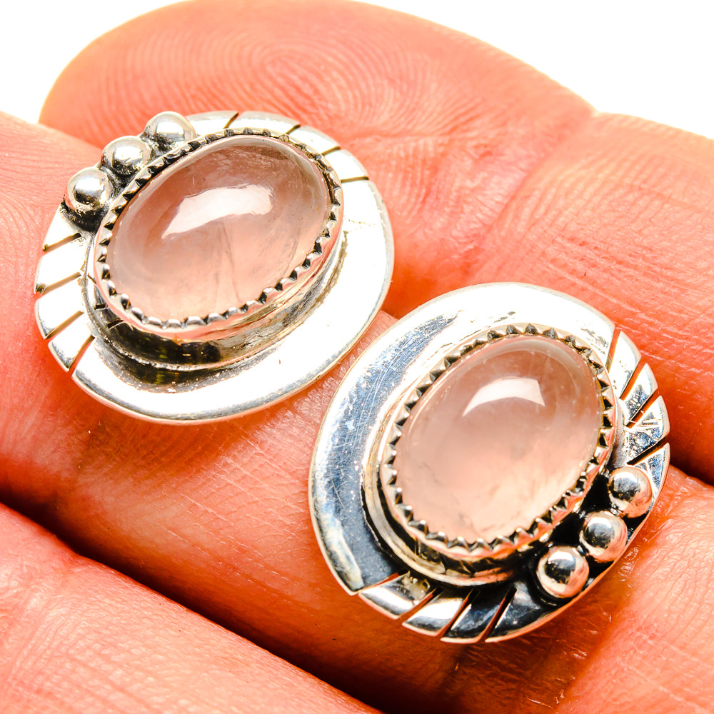 Rose Quartz Earrings handcrafted by Ana Silver Co - EARR414364