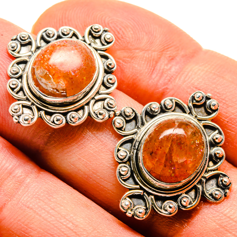 Sunstone Earrings handcrafted by Ana Silver Co - EARR414371
